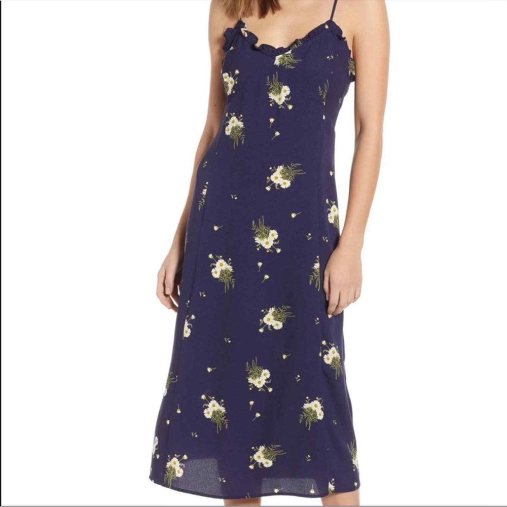 BP Navy Floral Midi Dress
